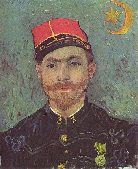 Vincent Van Gogh Portrait of Paul-Eugene Milliet, Second Lieutenant of the Zouaves